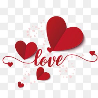 红爱折纸情人节元素