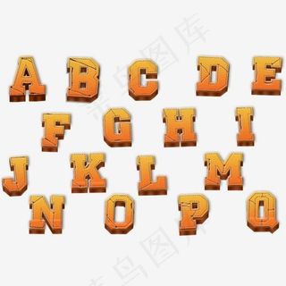 数字字母立体牛仔艺术字