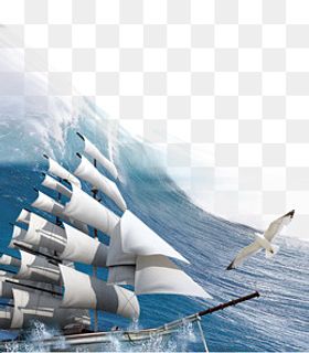 海洋和船,免抠元素