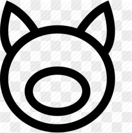 简洁商务猪剪影图标,免抠元素
