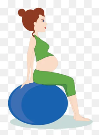 全民健身日简约孕妇瑜伽,免抠元素