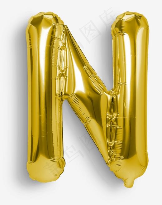 卡通手绘气球字母N