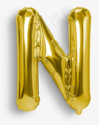 卡通手绘气球字母N