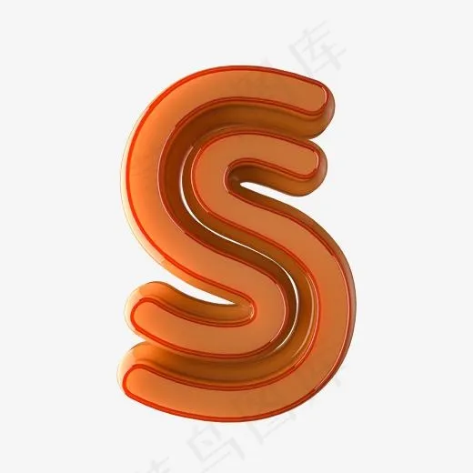 3D创意英文字母玉石效果S(2000*2000px)