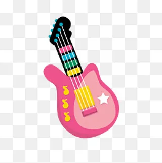 六一儿童节彩色玩具吉他,免抠元素