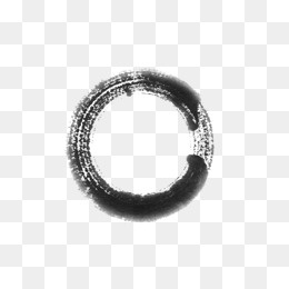 浅色水墨风格环形圈,免抠元素