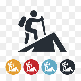 图标矢量背包客剪影,免抠元素