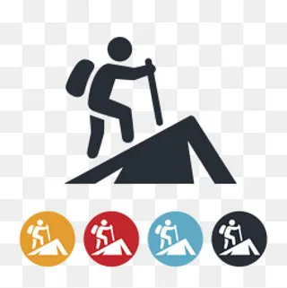 图标矢量背包客剪影,免抠元素