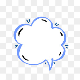 矢量卡通扁平化蓝色气泡可爱边框,免抠元素