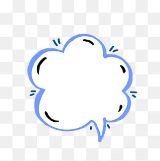 矢量卡通扁平化蓝色气泡可爱边框,免抠元素