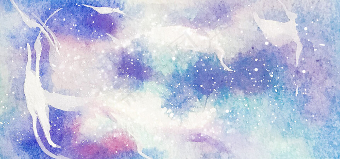 唯美紫色星空渐变banner海报背景图片素材