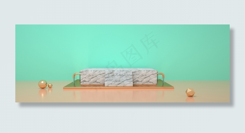简约高端首饰美妆电商C4D立体海报背景背景图片素材