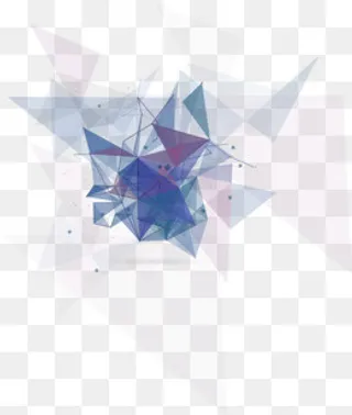 蓝色简约几何不规则图形,免抠元素