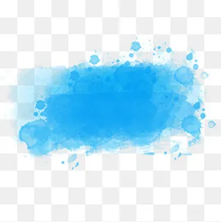 蓝色水彩晕染效果元素,免抠元素