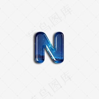 星空玻璃宝石质感字母N