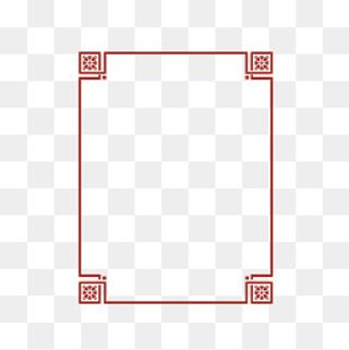 春节新年中国风红色矢量边框元素,免抠元素