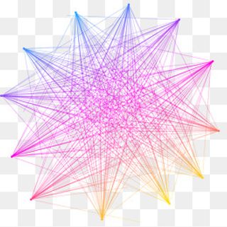 抽象创意彩色渐变线条图案元素,免抠元素