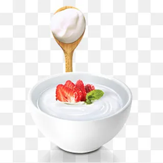 木勺子简约老酸奶,免抠元素 木勺子简约老酸奶,免抠元素