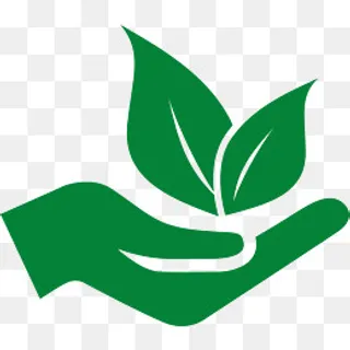 手握绿叶矢量素材图