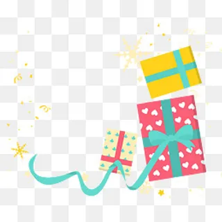 七夕情人节礼物盒装饰礼品,免抠元素