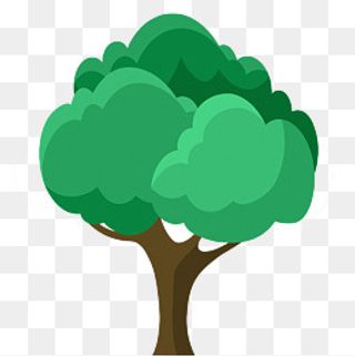 卡通绿树矢量图下载,免抠元素