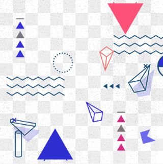 孟菲斯风格线条点线面不规则几何,免抠元素