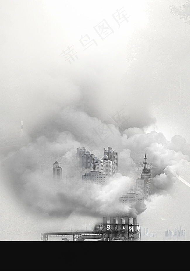 雾霾宣传海报背景素材背景图片素材
