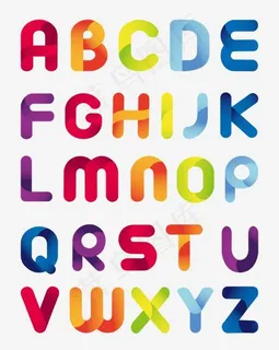 彩色创意英文字http://upload1..co,免抠元素艺术字