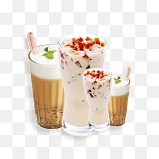 巧克力珍珠奶茶和果肉奶茶,免抠元素