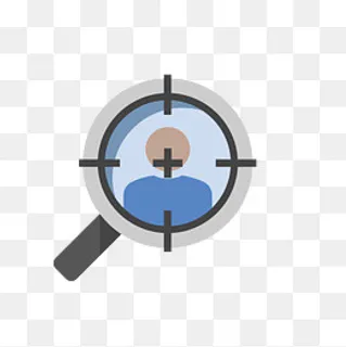 蓝色大放大镜图标,免抠元素