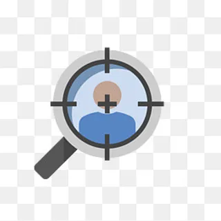 蓝色大放大镜图标,免抠元素