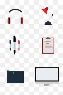 办公工作相关物品图标,免抠元素