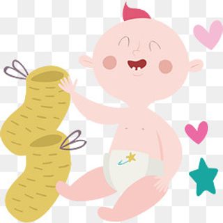 可爱宝宝袜子卡通可爱婴儿用品设,免抠元素