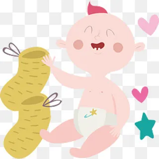 可爱宝宝袜子卡通可爱婴儿用品设,免抠元素