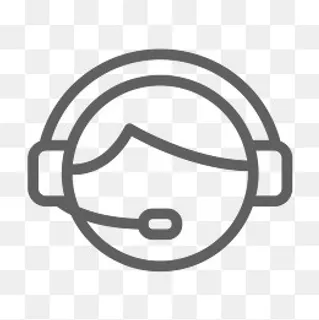 矢量戴耳机客服服务线稿图标,免抠元素