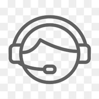 矢量戴耳机客服服务线稿图标,免抠元素