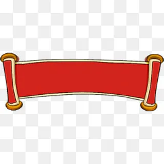 春节红色卷轴条幅,免抠元素