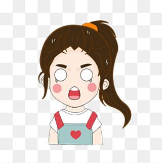 吃惊 卡通 表情包 女孩 PNG图片 矢
