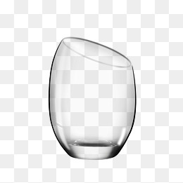 酒杯实物透明玻璃杯斜口不规则杯