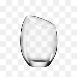 酒杯实物透明玻璃杯斜口不规则杯(2000*2000px)psd模版下载