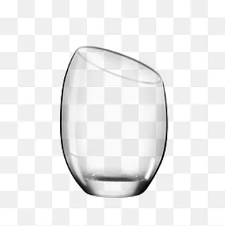 酒杯实物透明玻璃杯斜口不规则杯