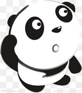 卡通熊猫疑惑的表情