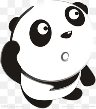 卡通熊猫疑惑的表情