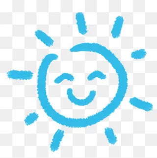 矢量图手绘的笑脸太阳,免抠元素