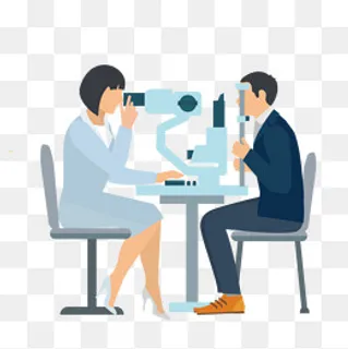 卡通矢量近视检查