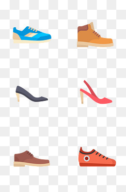 各种鞋子运动鞋相关图标,免抠元素