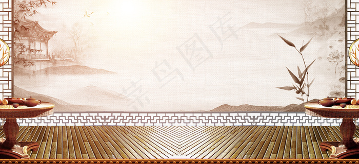 中国风茶文化简约棕色背景背景图片素材,背景元素
