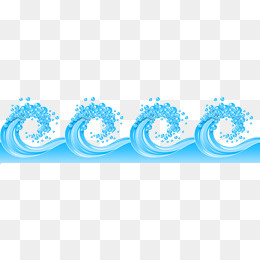 翻滚的蓝色动感水浪矢量图