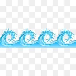 翻滚的蓝色动感水浪矢量图(4790*1229px)eps,ai矢量模版下载