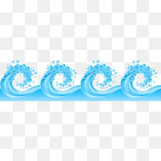 翻滚的蓝色动感水浪矢量图